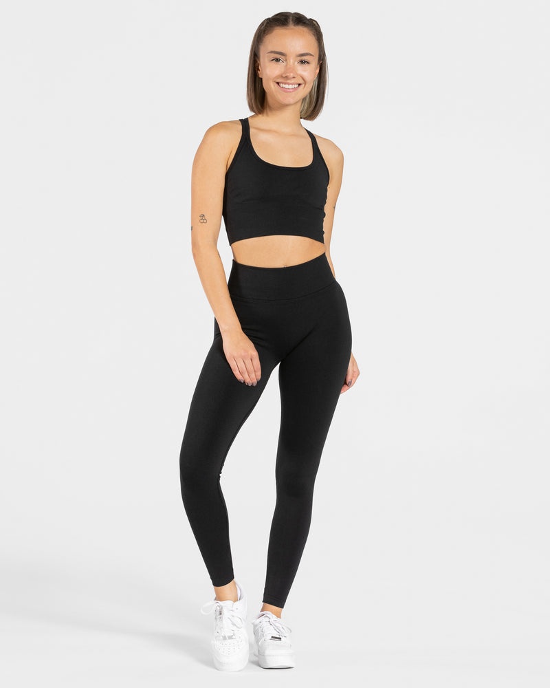 Black Women Teveo Statement Scrunch Leggings | AMF-1152