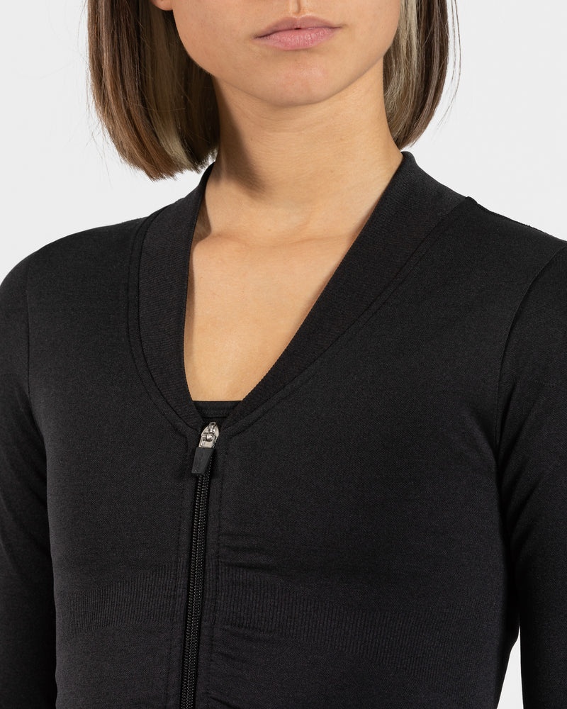 Black Women Teveo Statement Zip Jackets | HTJ-4887