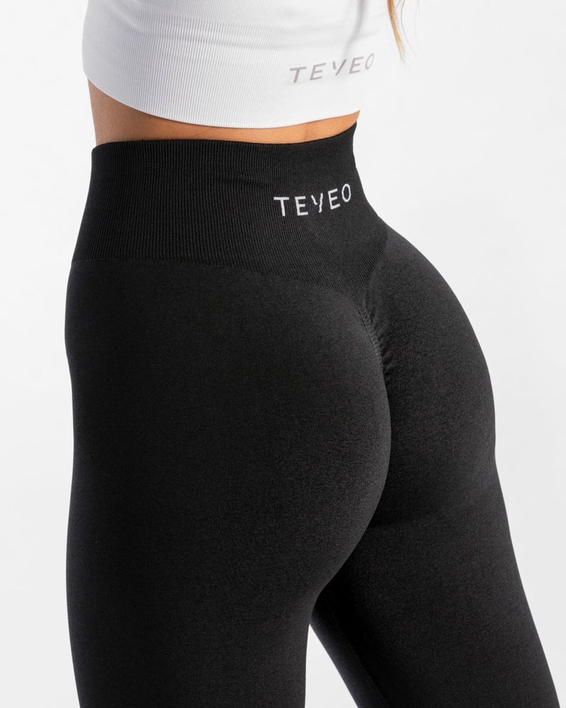 Black Women Teveo Timeless Scrunch Leggings | NUJ-0258