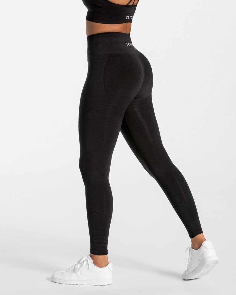 Black Women Teveo True Leggings | TIF-9671