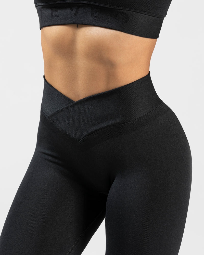 Black Women Teveo V-shape Leggings | WGE-6548