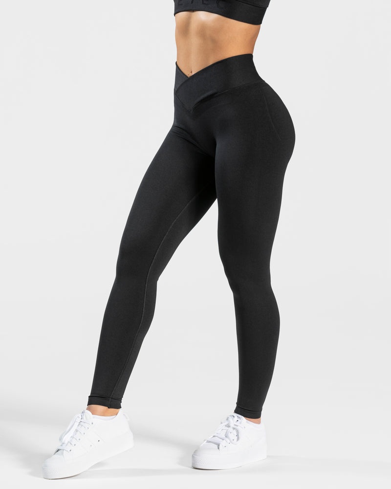 Black Women Teveo V-shape Leggings | WGE-6548