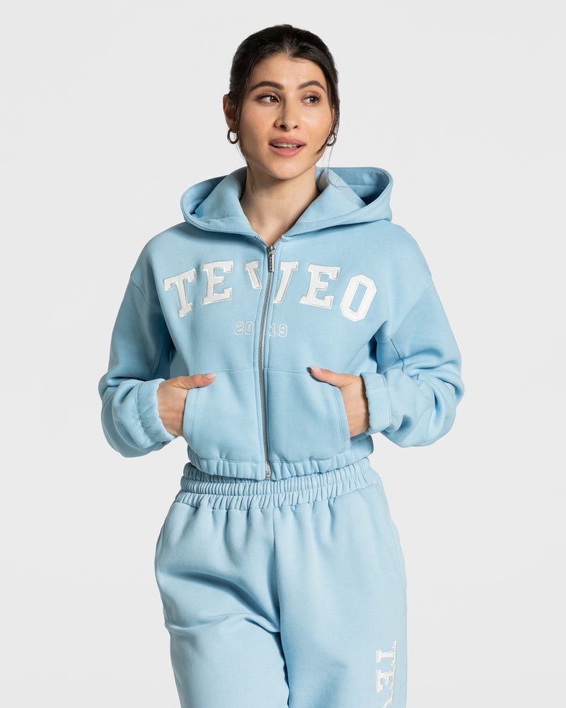 Blue Women Teveo College Zip Hoodie | QZU-8449