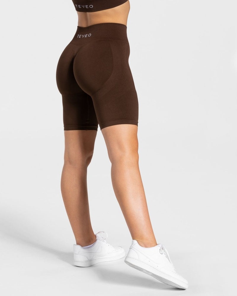 Brown Women Teveo Charming Scrunch Shorts | SFS-6497