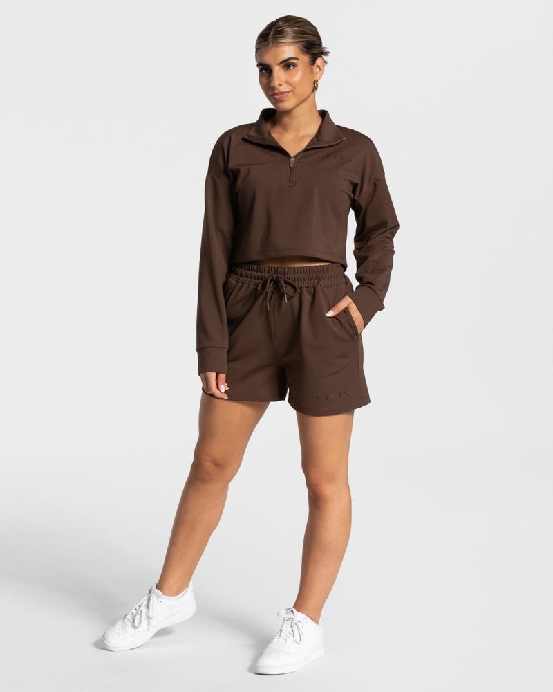 Brown Women Teveo Charming Zip Sweater | CXT-4578