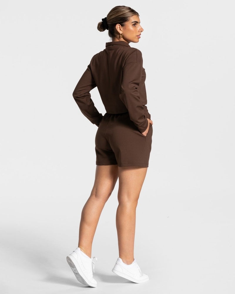 Brown Women Teveo Charming Zip Sweater | CXT-4578