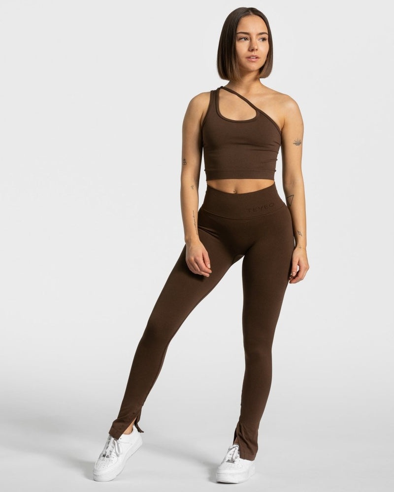 Brown Women Teveo Sassy One Shoulder Tops | QVK-5666