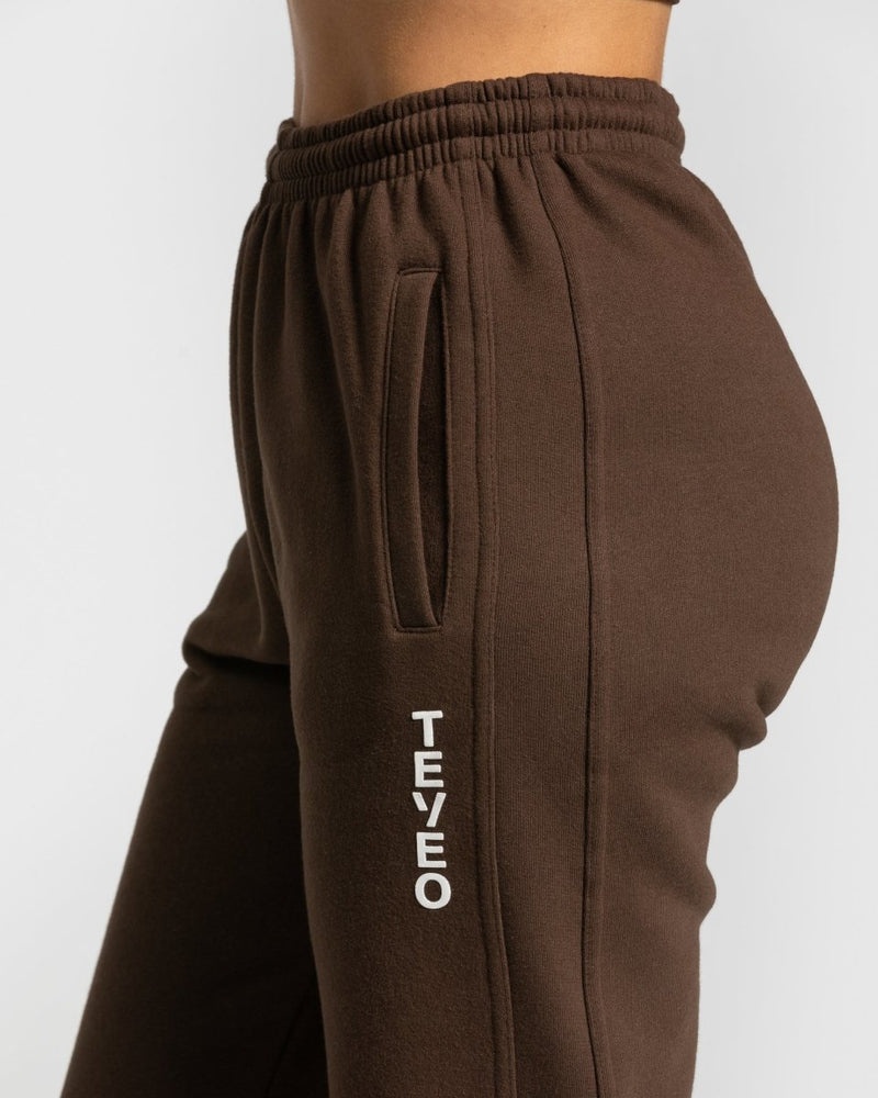 Brown Women Teveo Sassy Slit Jogger | OEV-3618