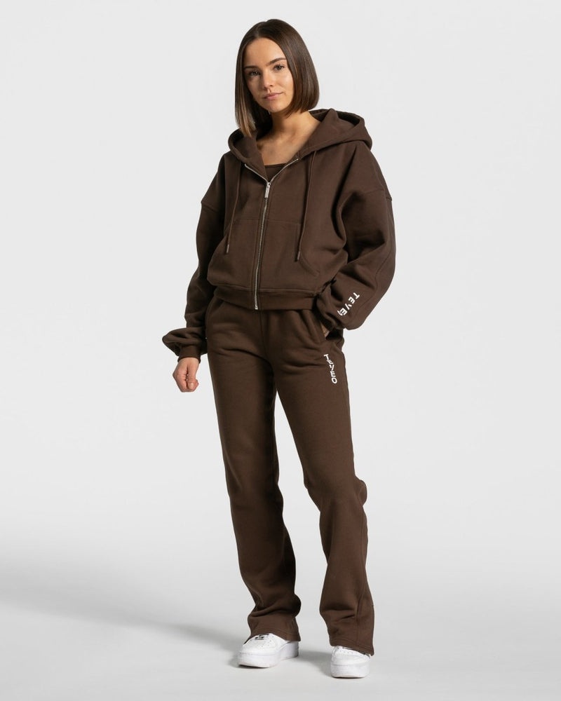 Brown Women Teveo Sassy Slit Jogger | OEV-3618