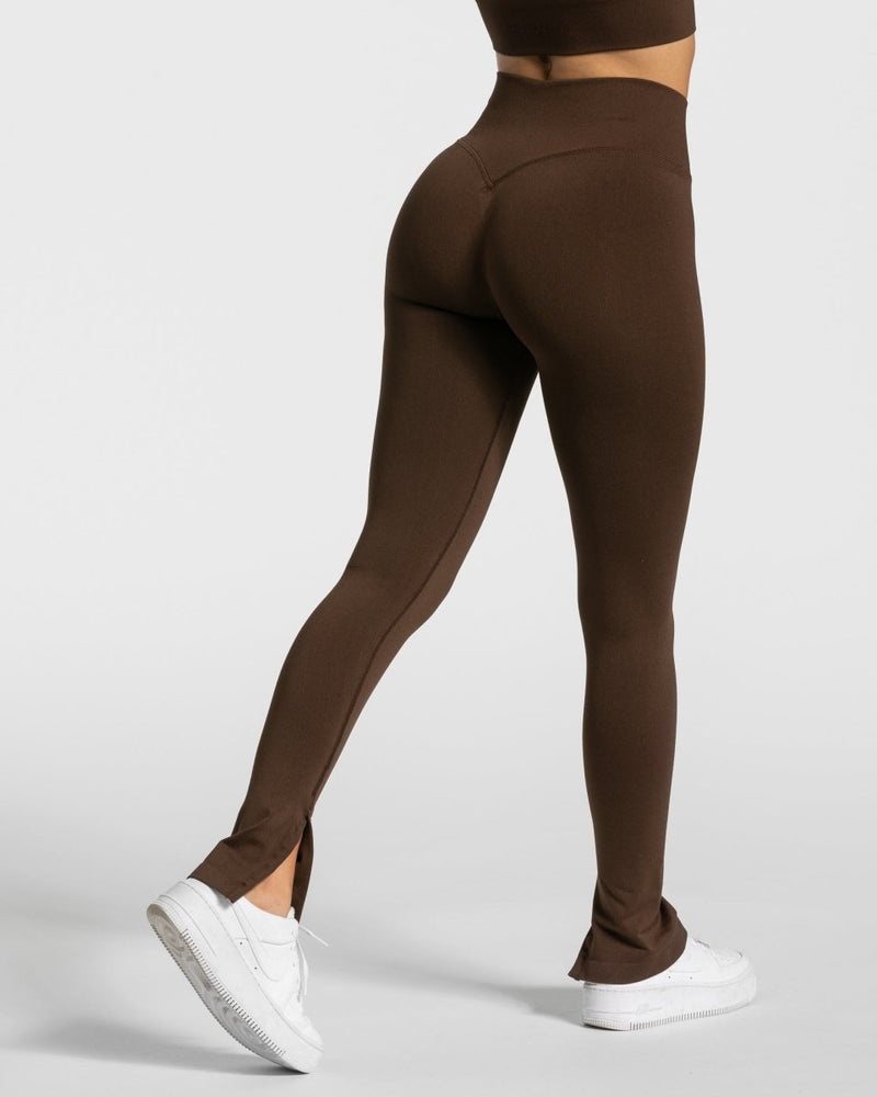 Brown Women Teveo Sassy Slit Leggings | ZWE-9940