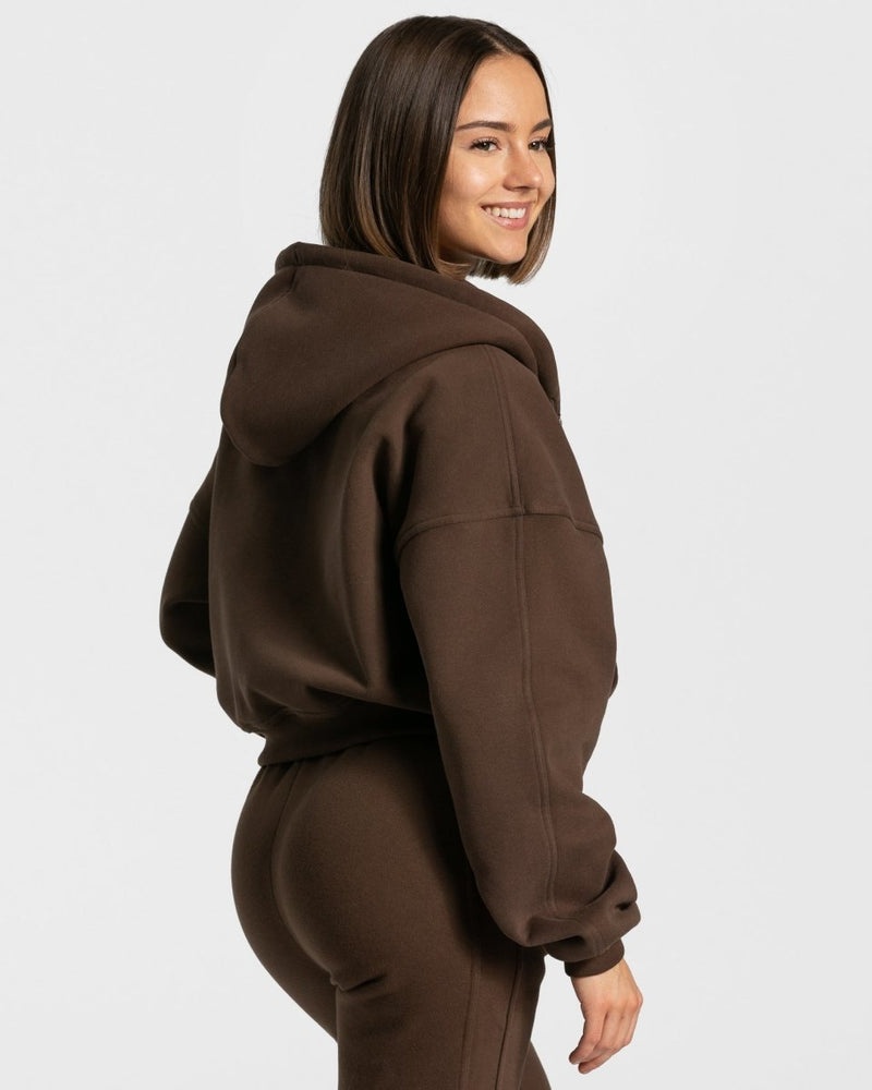 Brown Women Teveo Sassy Zip Hoodie | UUG-1380