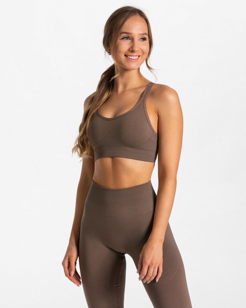 Brown Women Teveo True Sports Bra | VRA-3187