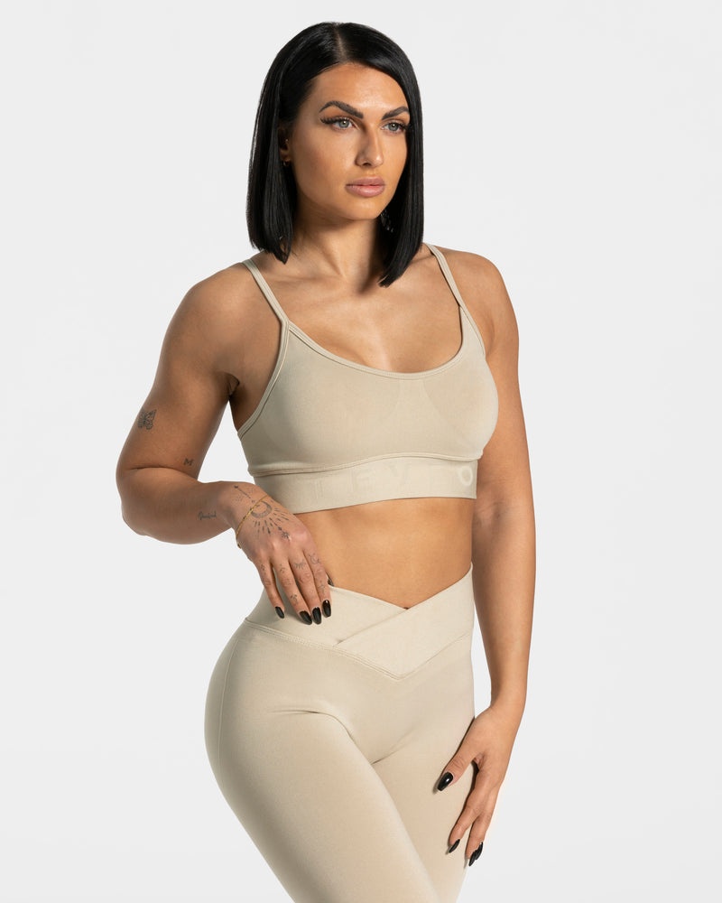 Brown Women Teveo V-shape Sports Bra | HGG-6647