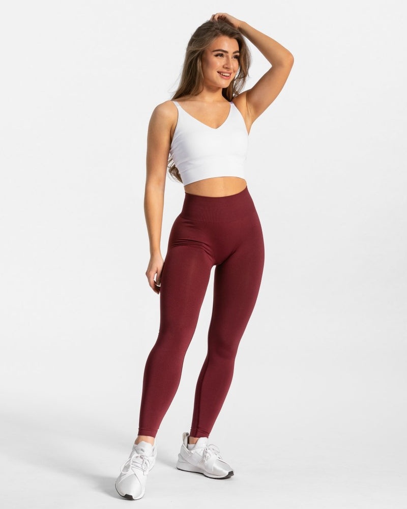 Burgundy Red Women Teveo Classy Leggings | SCE-5333