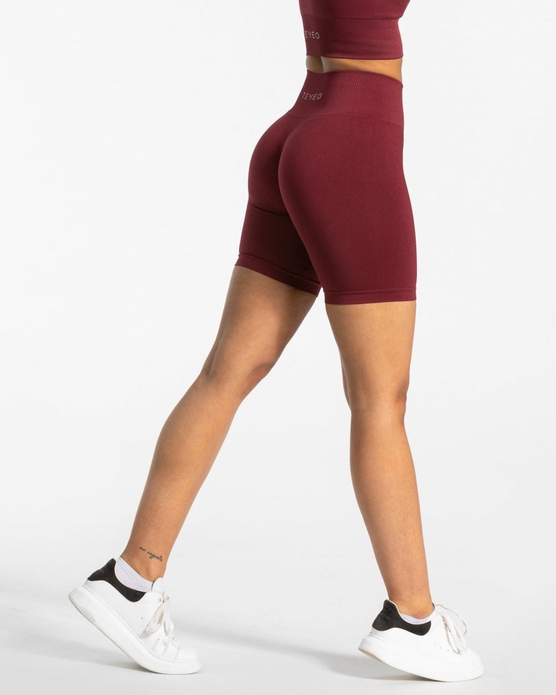 Burgundy Red Women Teveo Classy Shorts | PLA-1528