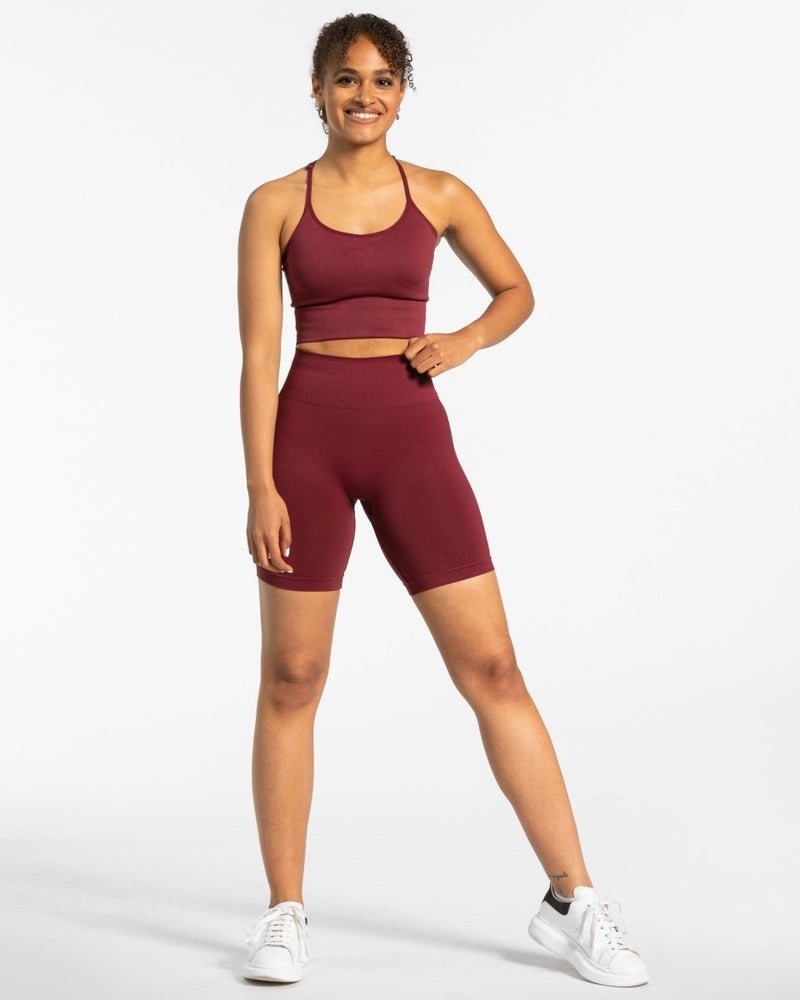 Burgundy Red Women Teveo Classy Shorts | PLA-1528