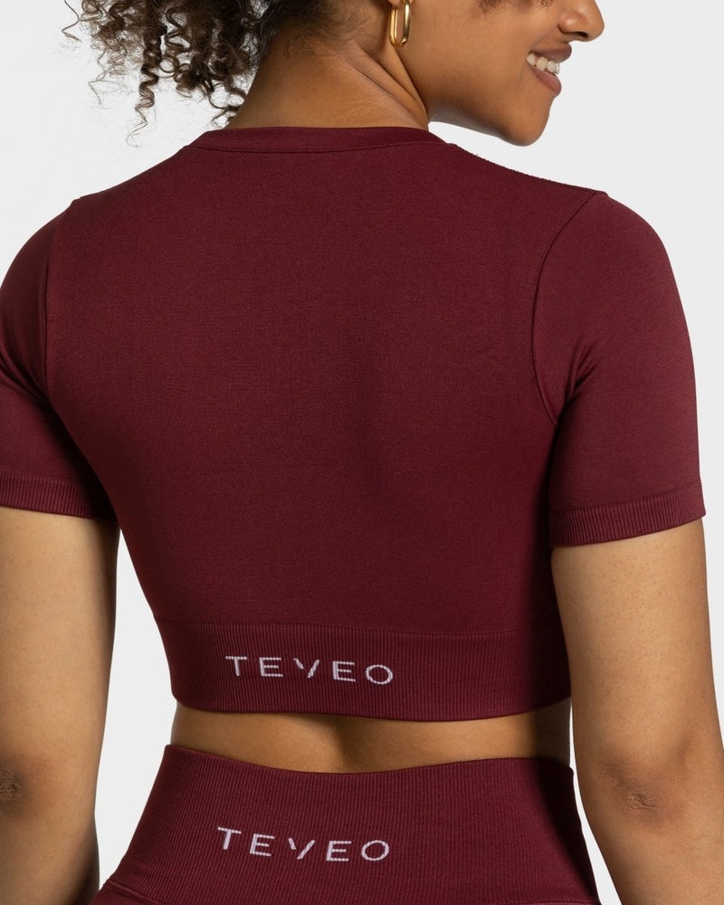 Burgundy Red Women Teveo Sensation Crop Tops | ZUP-7331