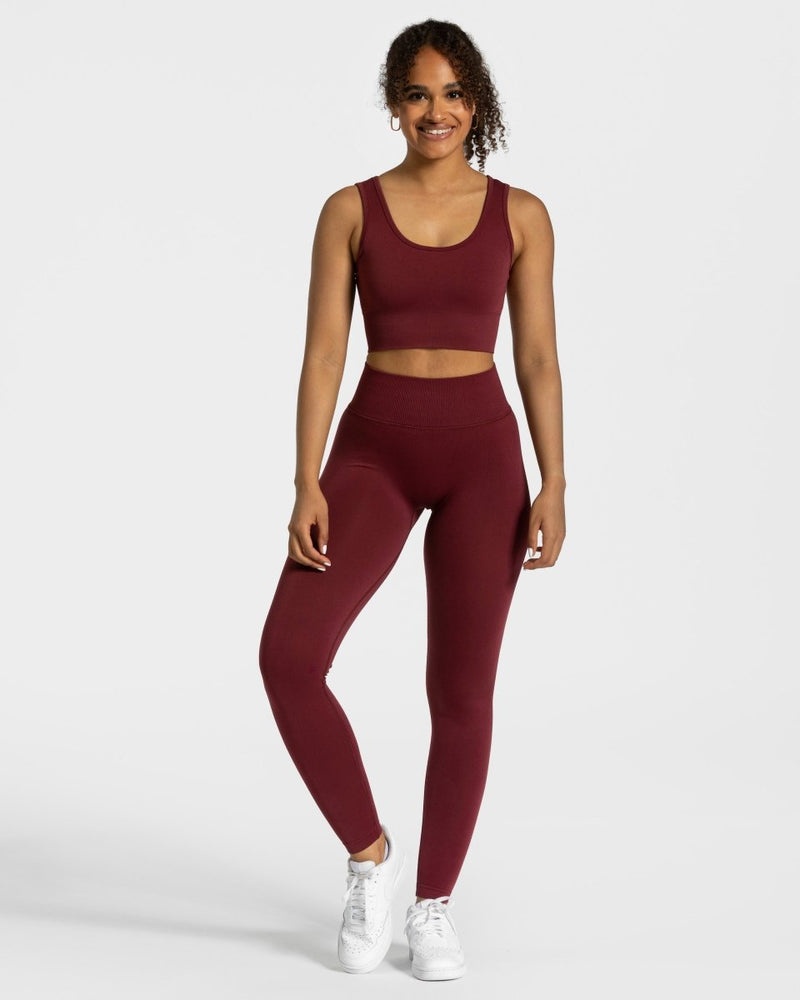 Burgundy Red Women Teveo Sensation Leggings | ECB-5040