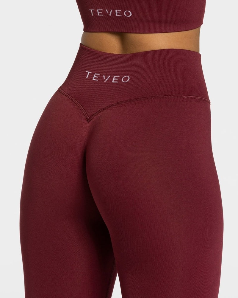 Burgundy Red Women Teveo Sensation Leggings | ECB-5040