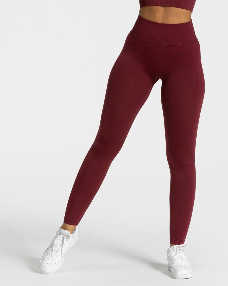 Burgundy Red Women Teveo Sensation Leggings | ECB-5040