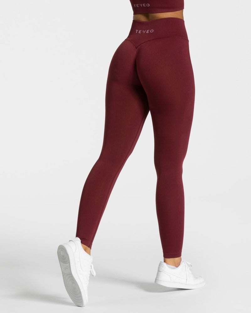 Burgundy Red Women Teveo Sensation Leggings | ECB-5040