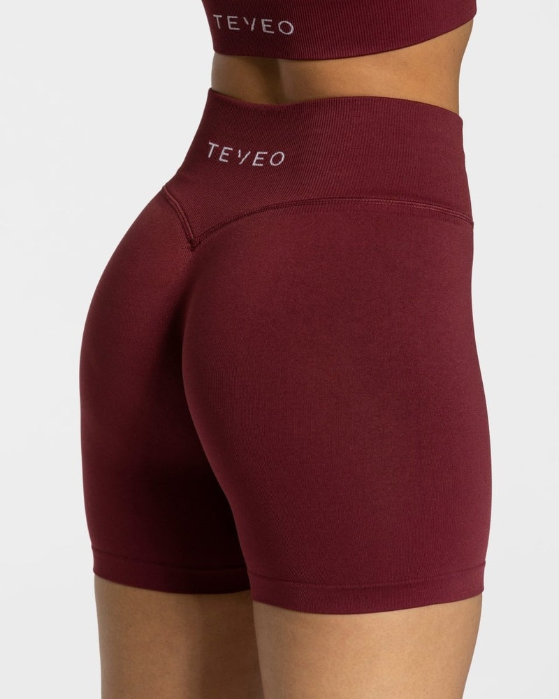 Burgundy Red Women Teveo Sensation Mini Shorts | AEG-0352