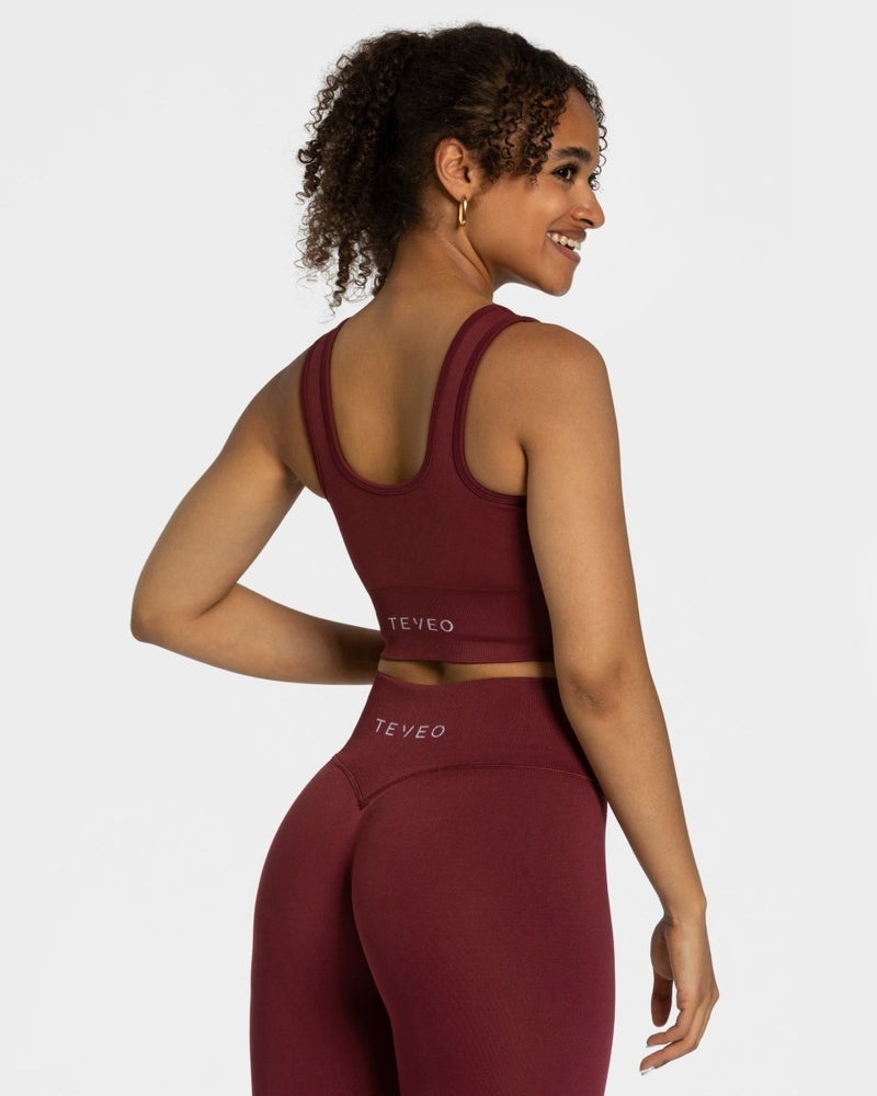 Burgundy Red Women Teveo Sensation Sports Bra | LUH-2795