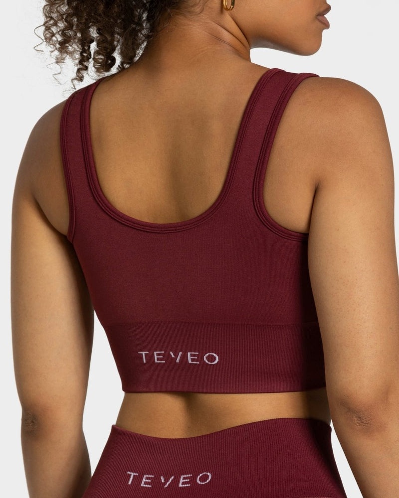 Burgundy Red Women Teveo Sensation Sports Bra | LUH-2795