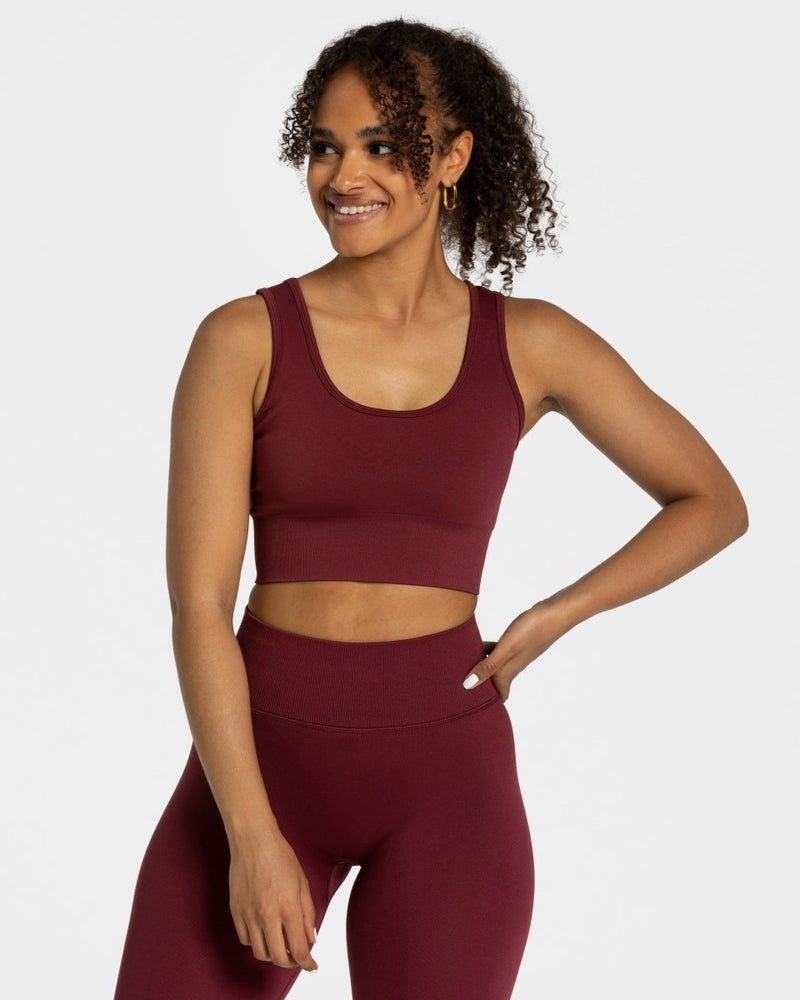 Burgundy Red Women Teveo Sensation Sports Bra | LUH-2795