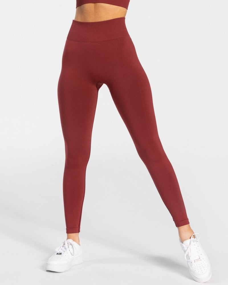 Burgundy Red Women Teveo Timeless Scrunch Leggings | SHY-9281