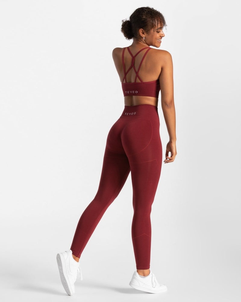 Burgundy Red Women Teveo True Leggings | IBW-2115