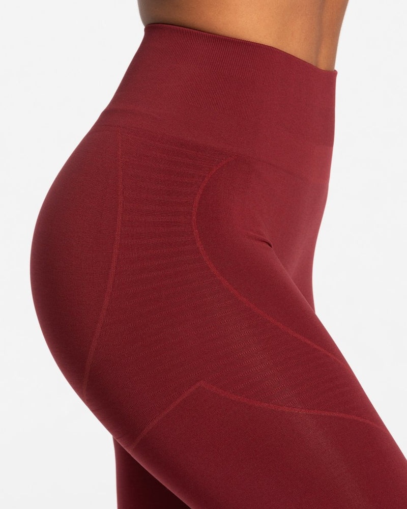 Burgundy Red Women Teveo True Leggings | IBW-2115