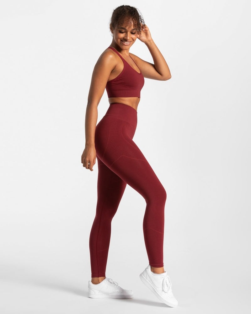 Burgundy Red Women Teveo True Leggings | IBW-2115