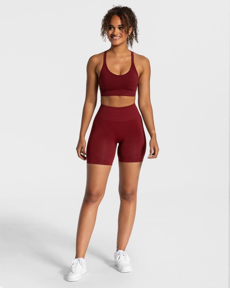 Burgundy Red Women Teveo True Shorts | YGV-0908