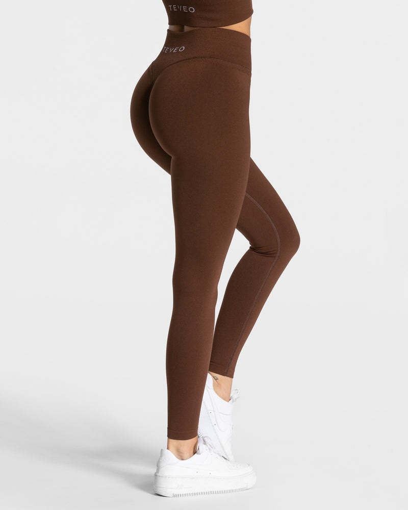 Coffee Women Teveo Statement Scrunch Leggings | CUR-5079