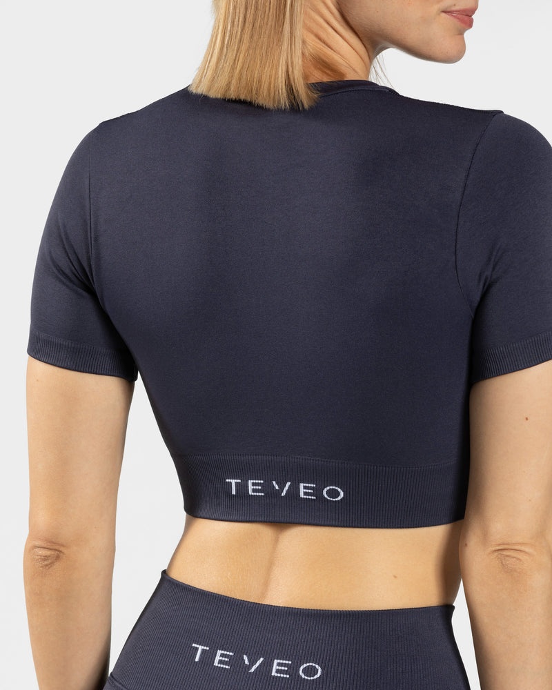 Dark Blue Women Teveo Sensation Crop Tops | ECT-3877