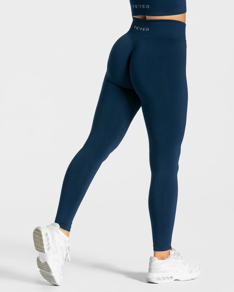 Dark Blue Women Teveo Statement Scrunch Leggings | LXQ-3658