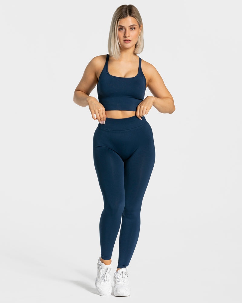 Dark Blue Women Teveo Statement Scrunch Leggings | LXQ-3658