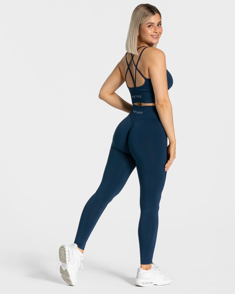 Dark Blue Women Teveo Statement Scrunch Leggings | LXQ-3658