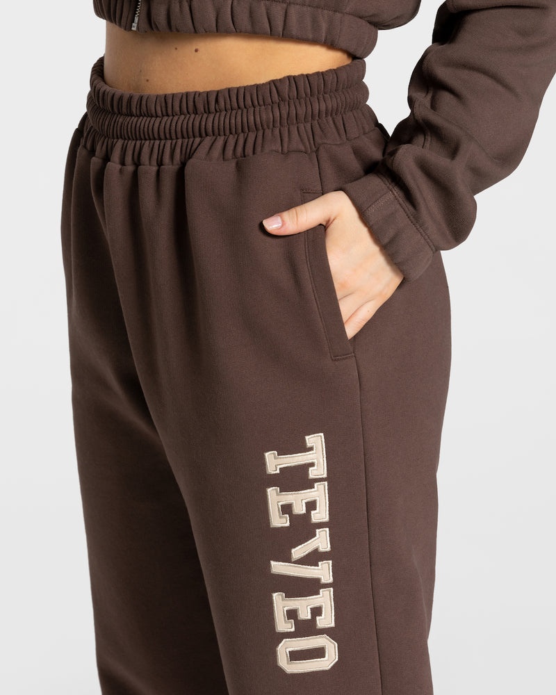 Dark Brown Women Teveo College Oversized Jogger | CAP-8444