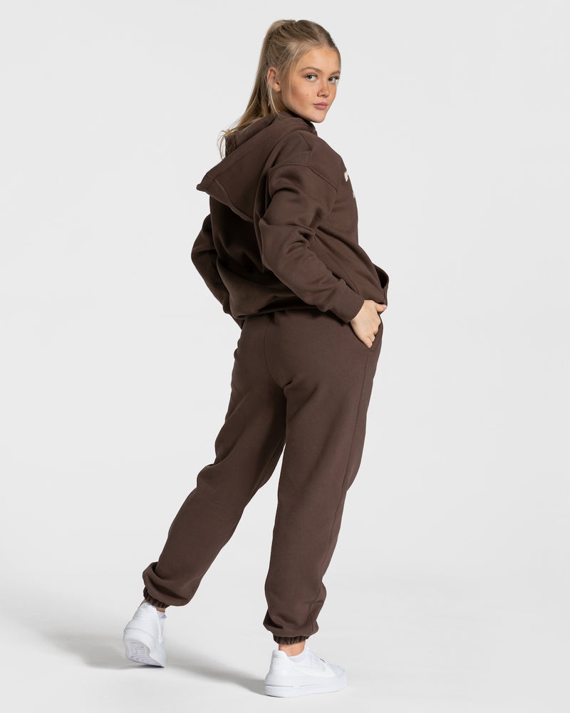 Dark Brown Women Teveo College Oversized Jogger | CAP-8444