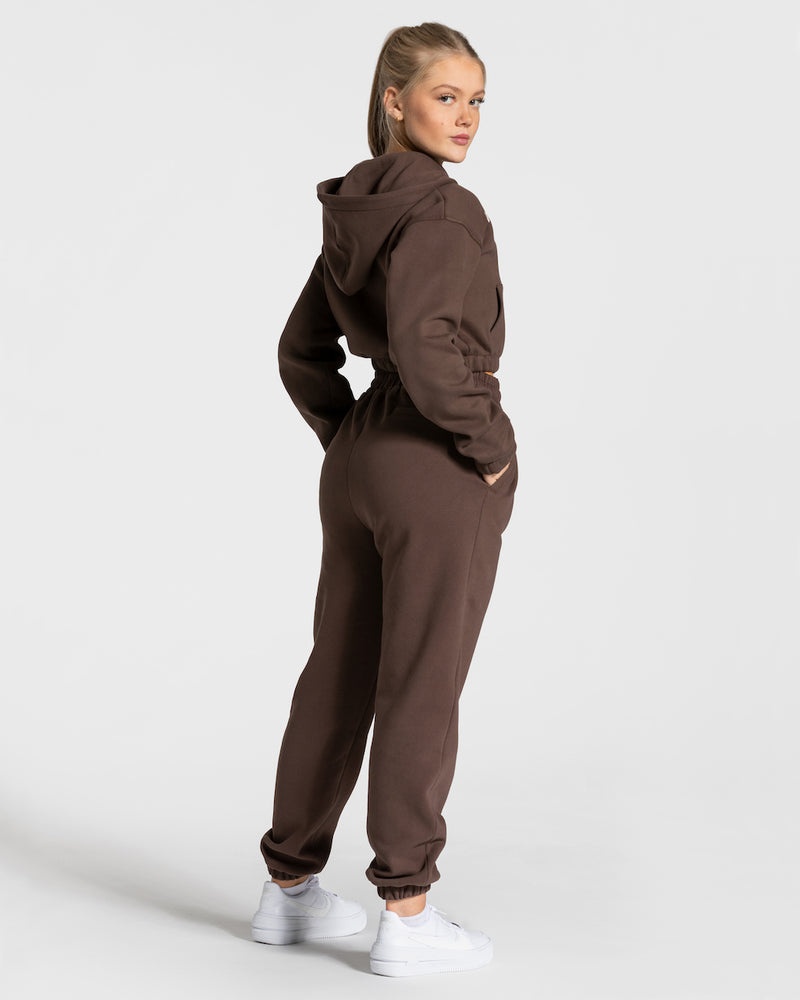 Dark Brown Women Teveo College Zip Hoodie | CVP-7504