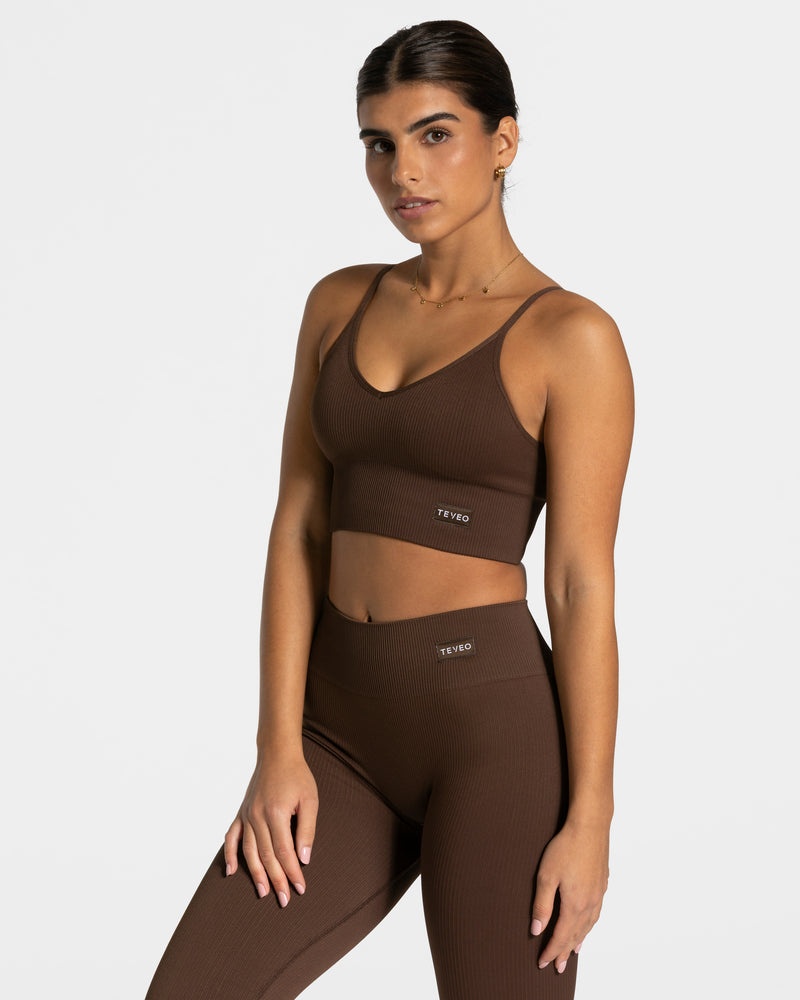 Dark Brown Women Teveo Elegant Cross Tops | PGK-7547