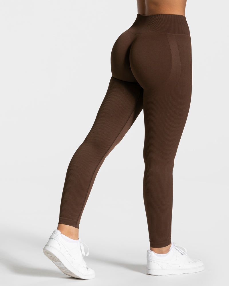 Dark Brown Women Teveo Elegant Scrunch Leggings | FDF-4480