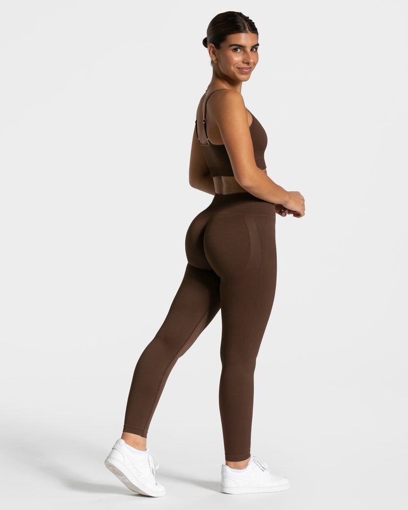 Dark Brown Women Teveo Elegant Scrunch Leggings | FDF-4480