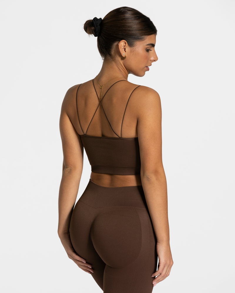 Dark Brown Women Teveo Elegant Strap Tops | CZA-8193