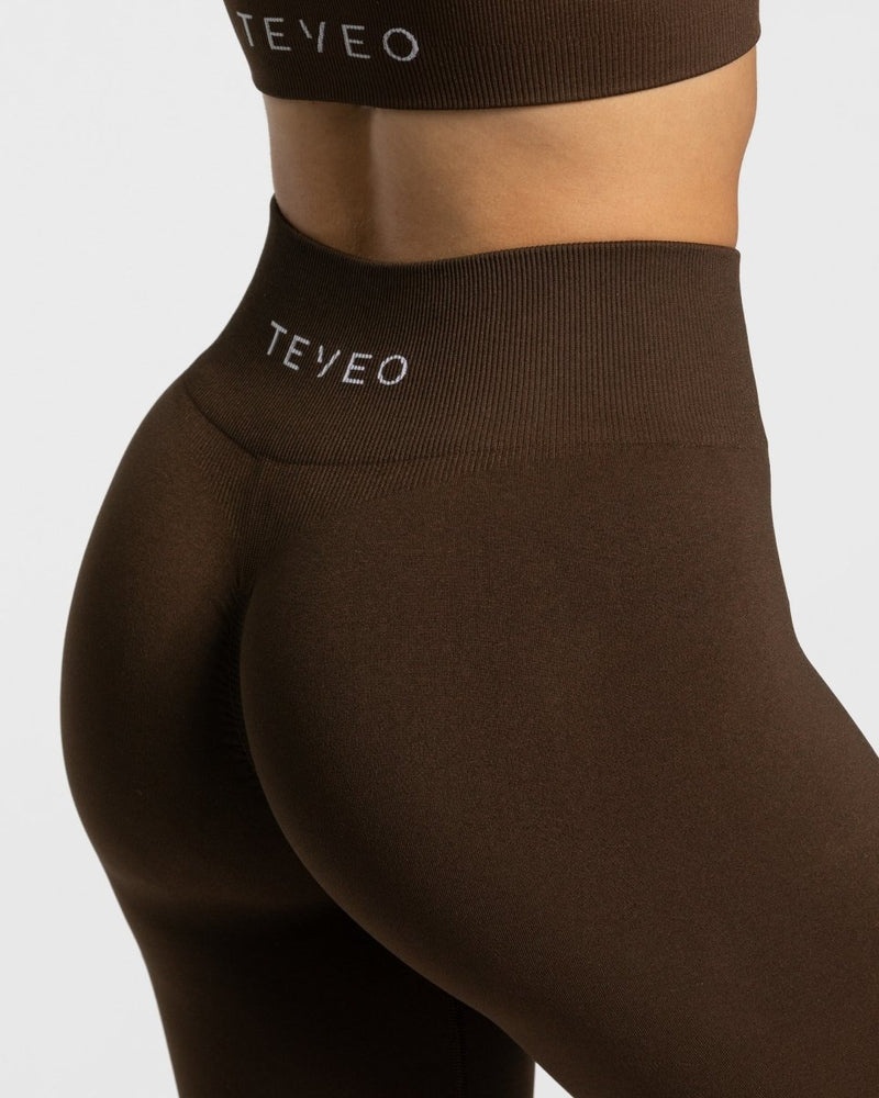 Dark Brown Women Teveo Timeless Scrunch Leggings | PFU-1186