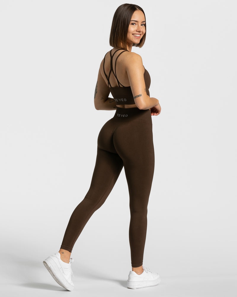 Dark Brown Women Teveo Timeless Scrunch Leggings | PFU-1186