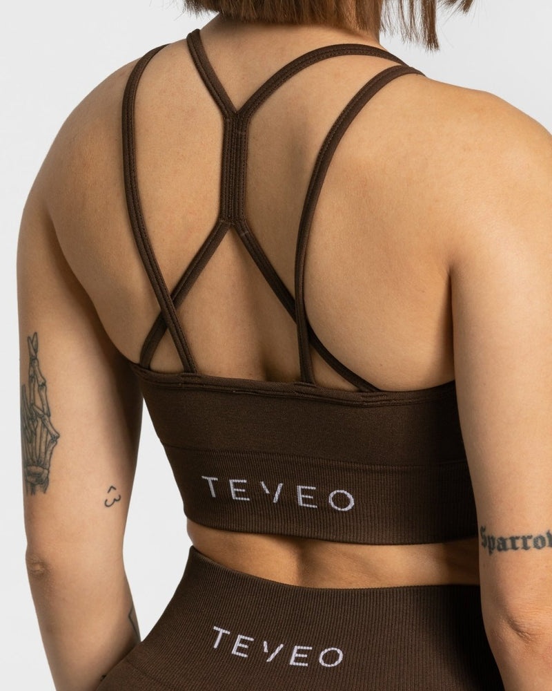 Dark Brown Women Teveo Timeless Scrunch Sports Bra | UHC-1261