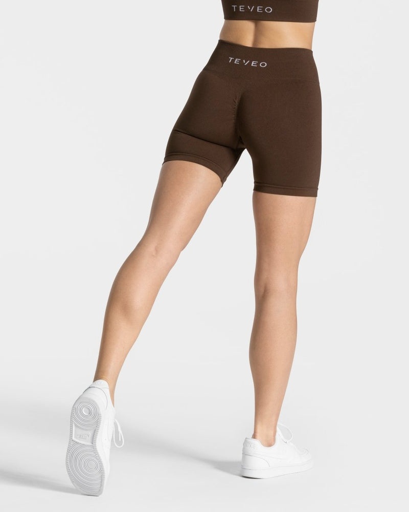 Dark Brown Women Teveo Timeless Scrunch Shorts | EAA-1297